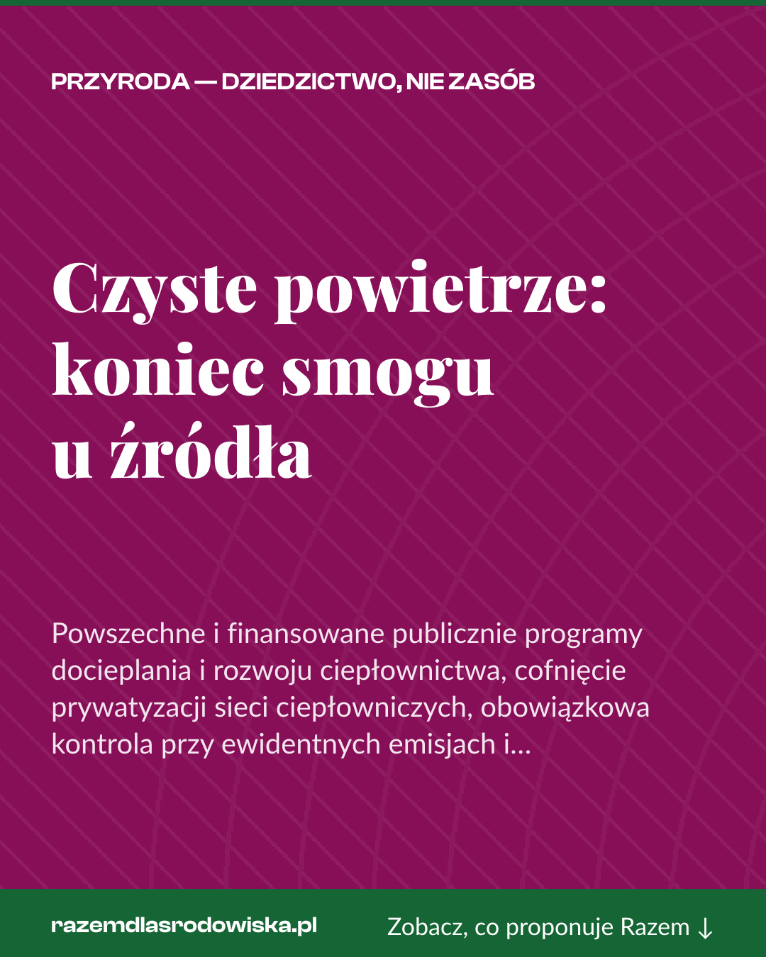 Grafika pionowa do udostępnienia: Czyste powietrze: koniec smogu u źródła