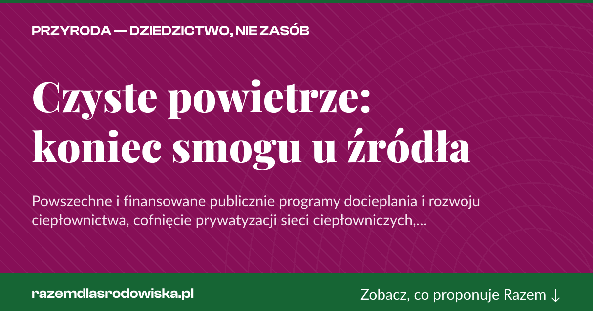 Karta social do udostępnienia: Czyste powietrze: koniec smogu u źródła