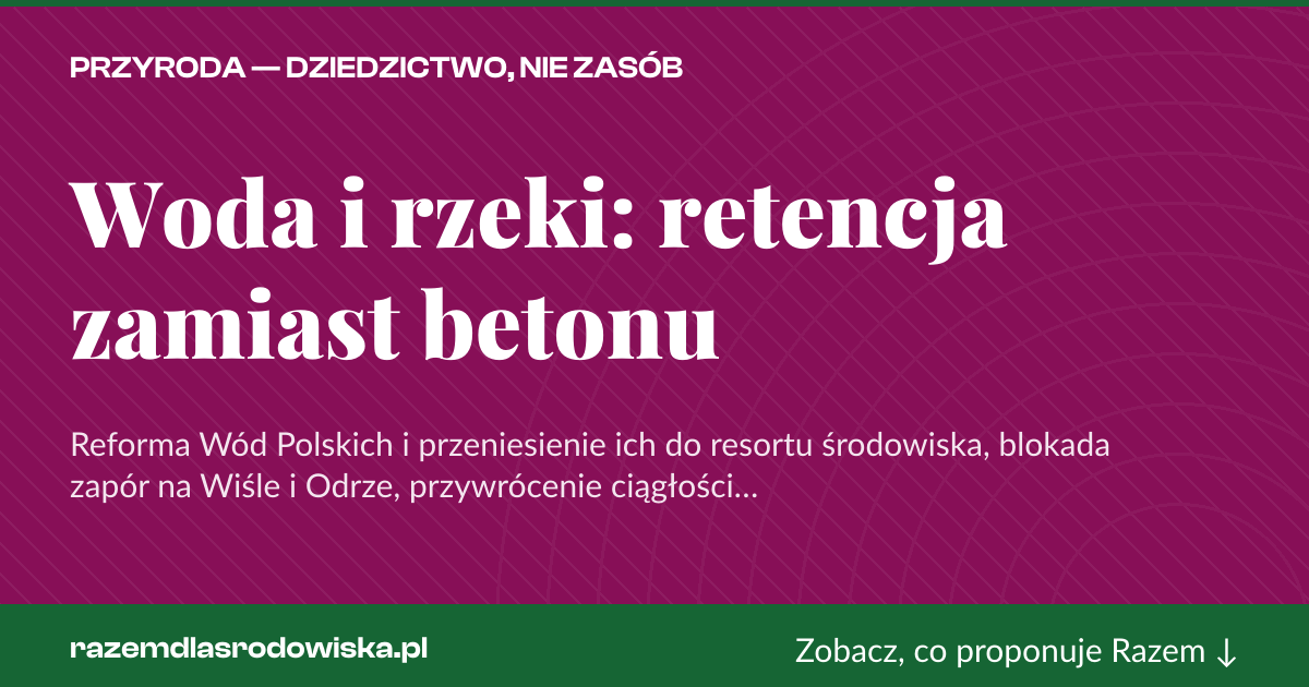 Karta social do udostępnienia: Woda i rzeki: retencja zamiast betonu