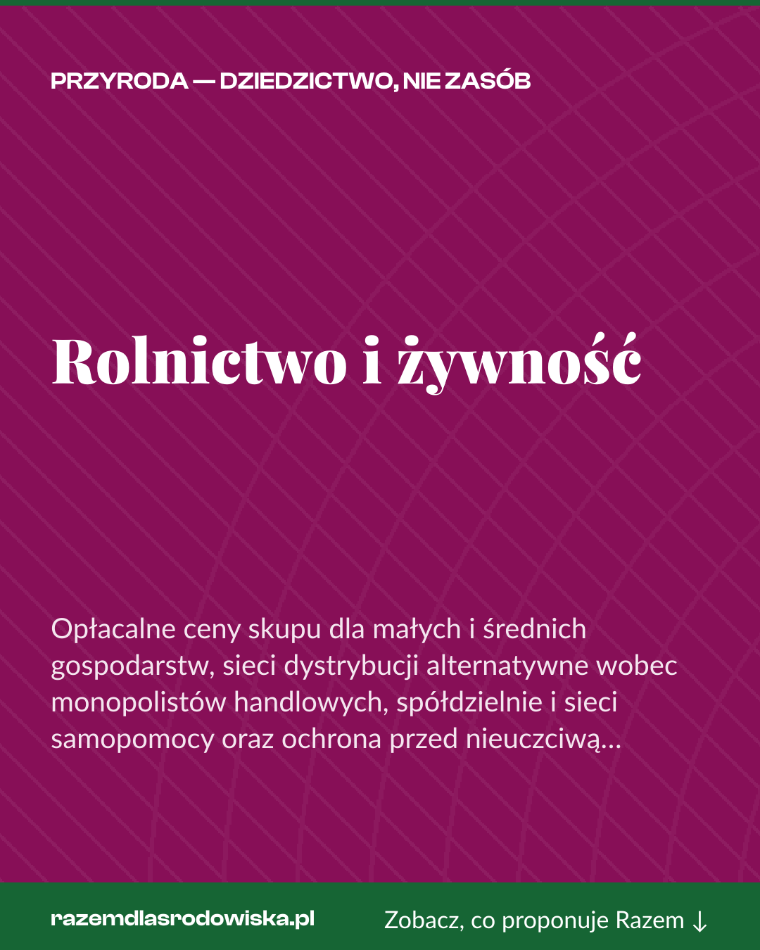 Grafika pionowa do udostępnienia: Rolnictwo i żywność